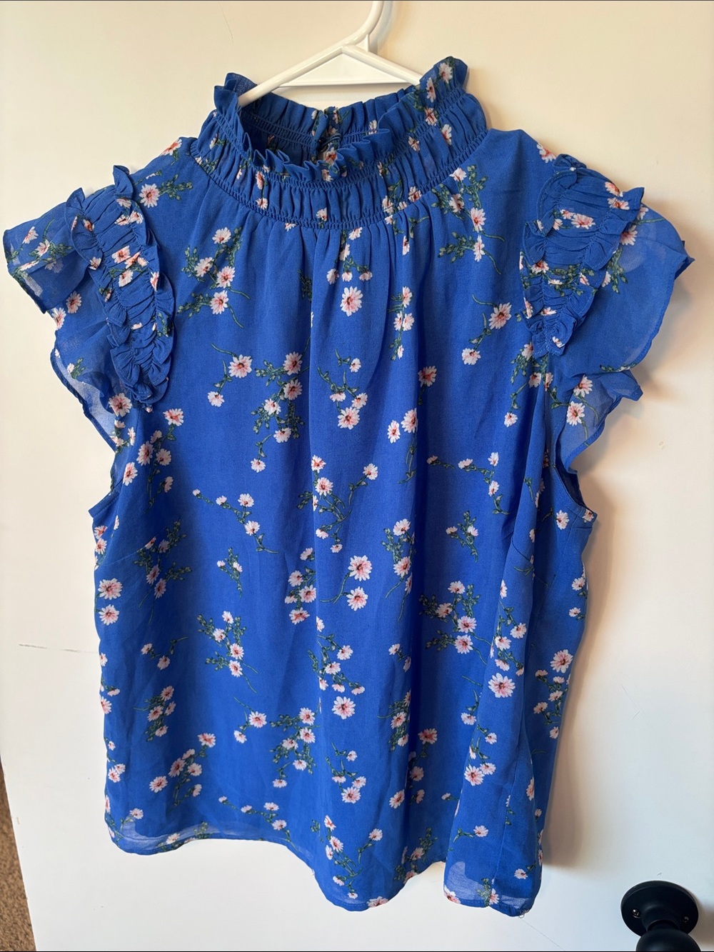 Bright Blue High Neck Blouse
